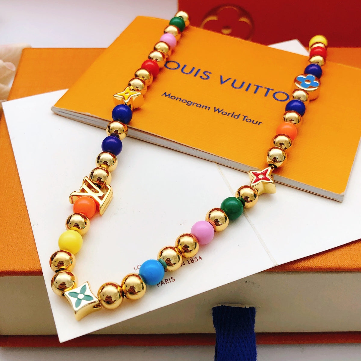 yellow brass Necklace for women - alternate angle view 3