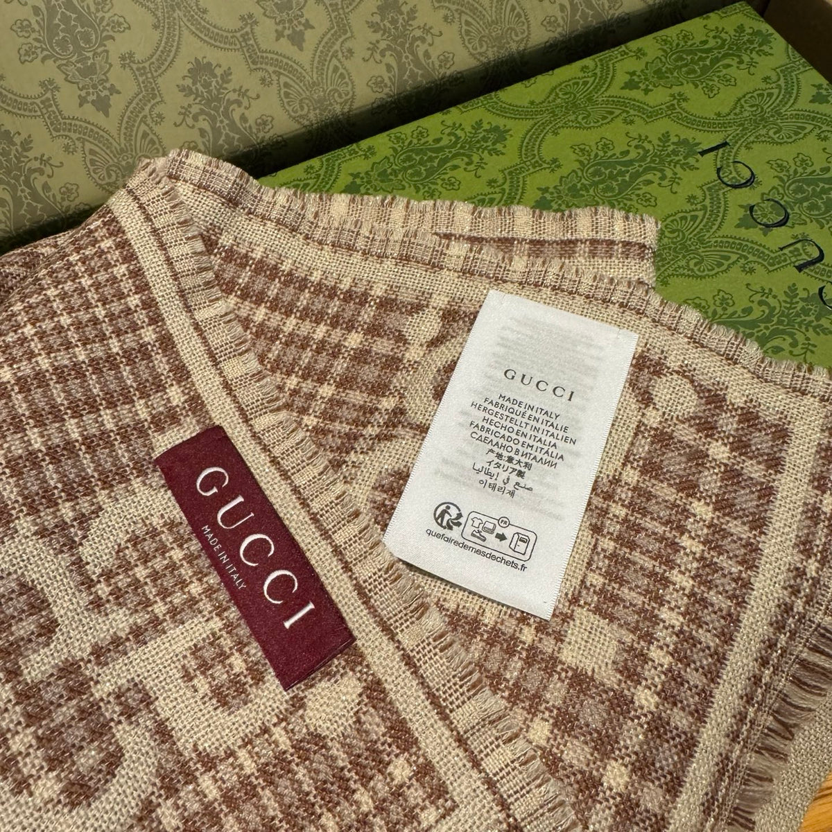 wool floral Shawl for men - alternate angle view 6