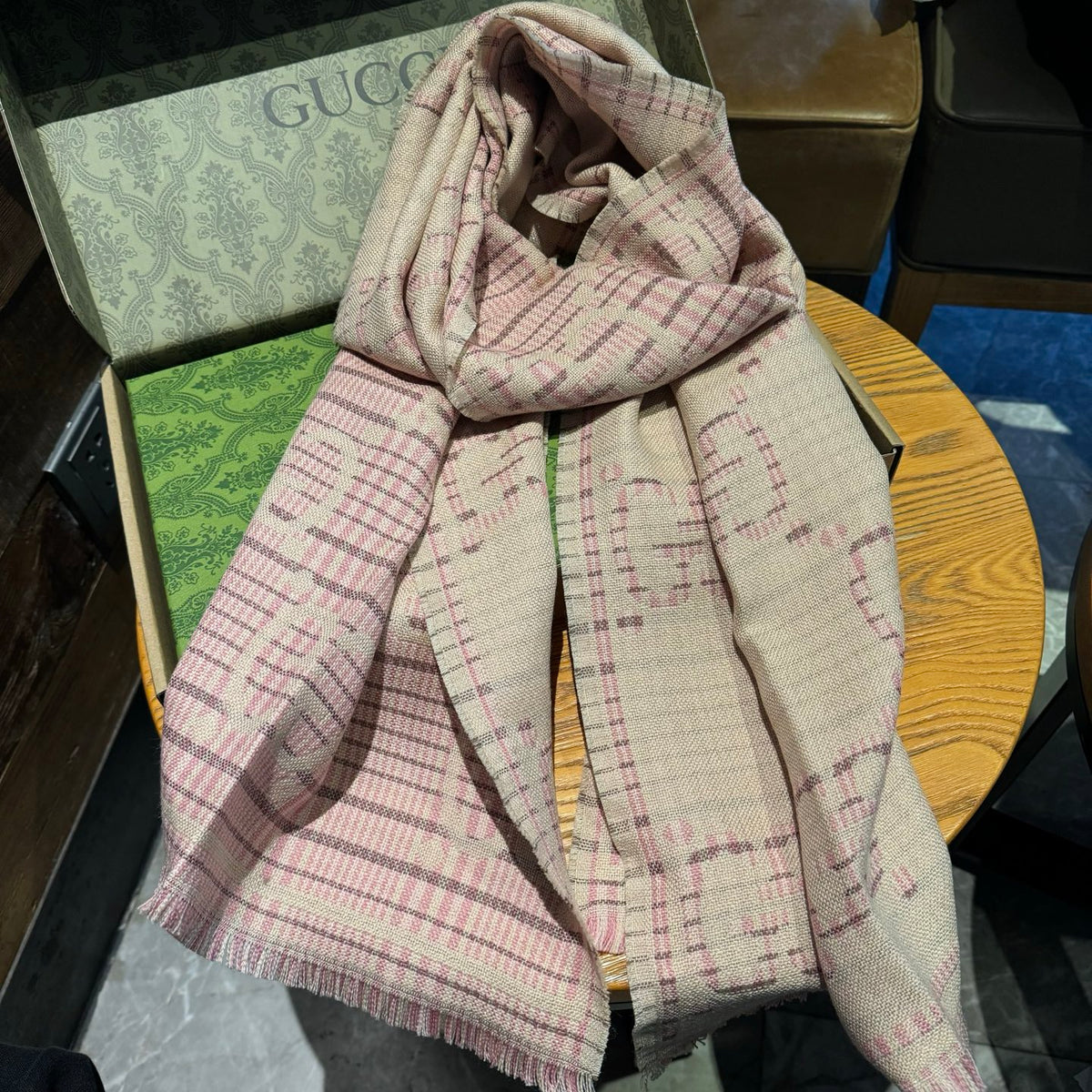 wool floral Shawl for men - alternate angle view 8