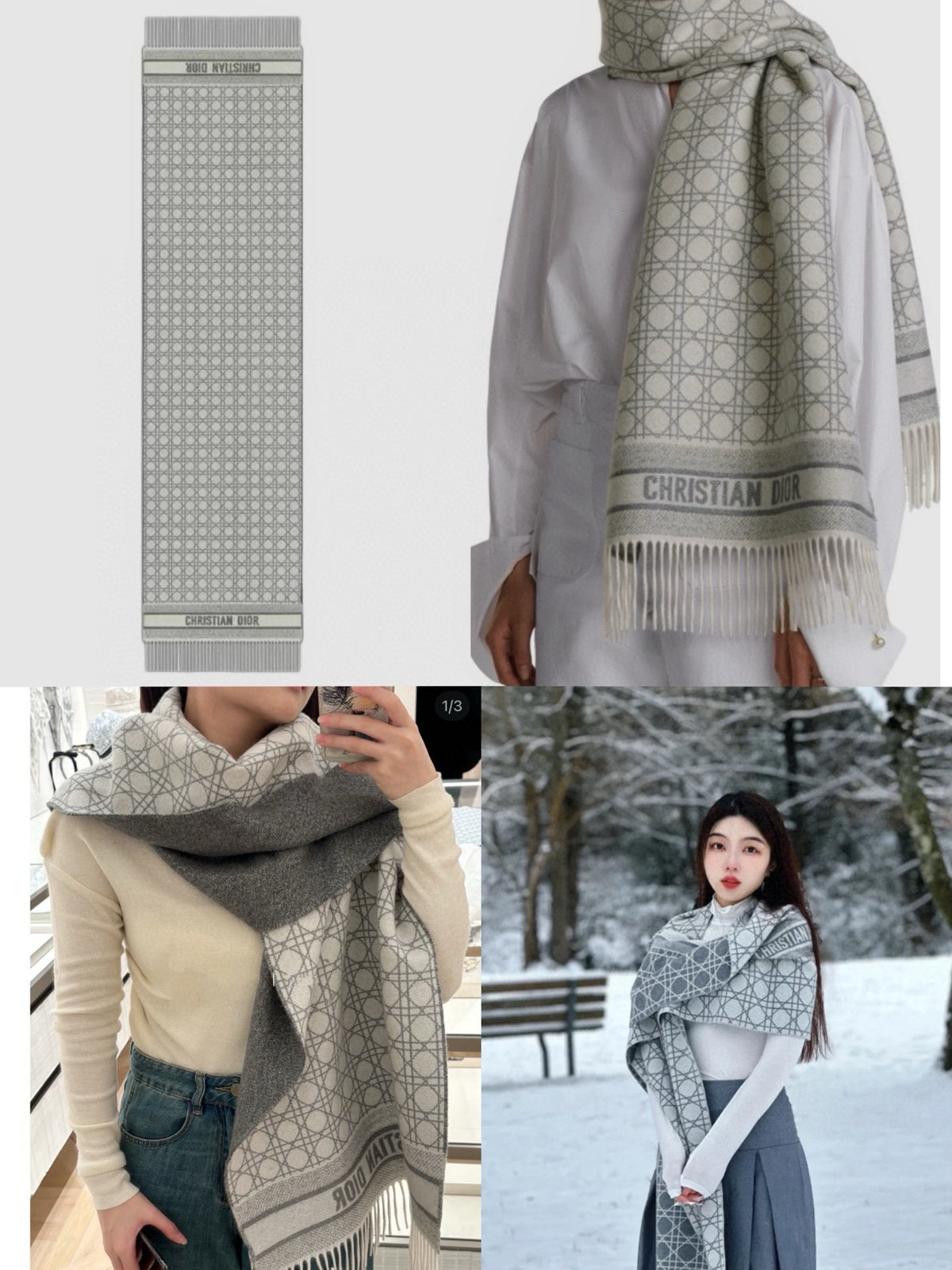silver velvet floral Shawl for women - product detail view
