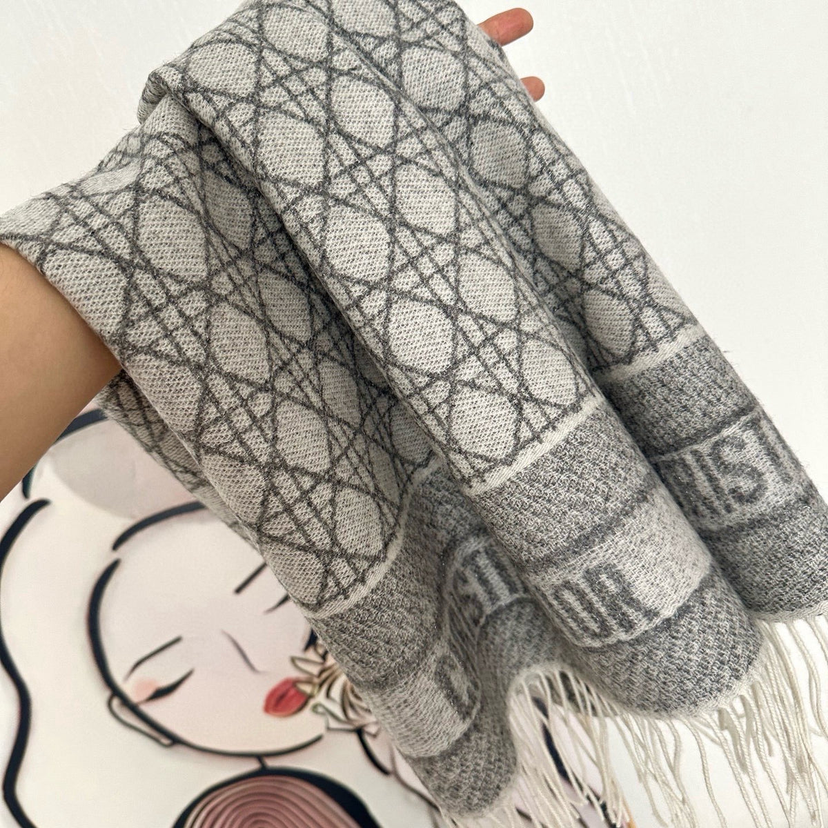 silver velvet floral Shawl for women - alternate angle view 10