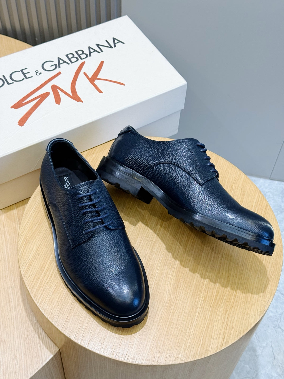 Dolce & Gabbana DG Men's Calfskin Derby Shoes