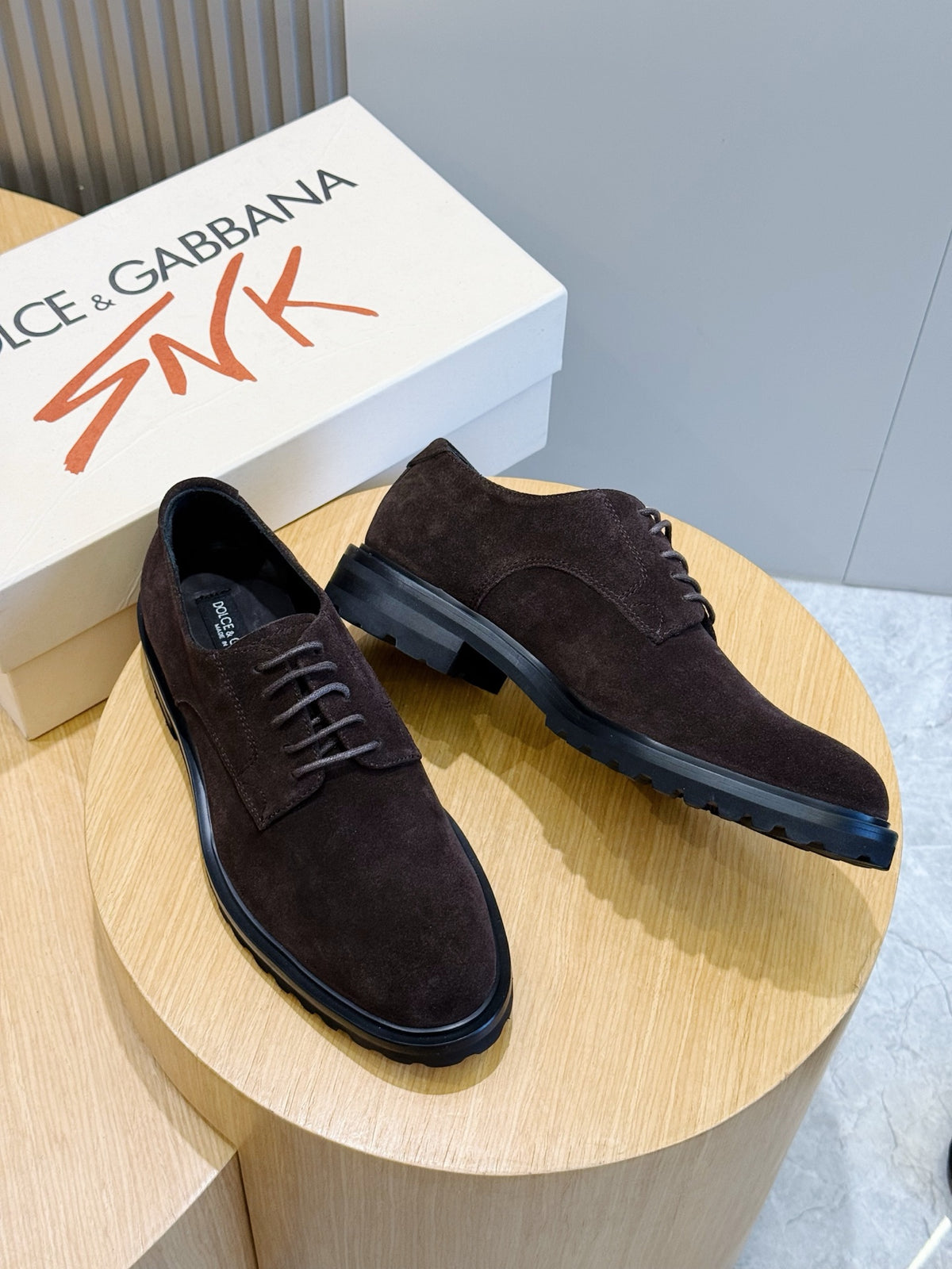 Dolce & Gabbana DG Men's Calfskin Derby Shoes