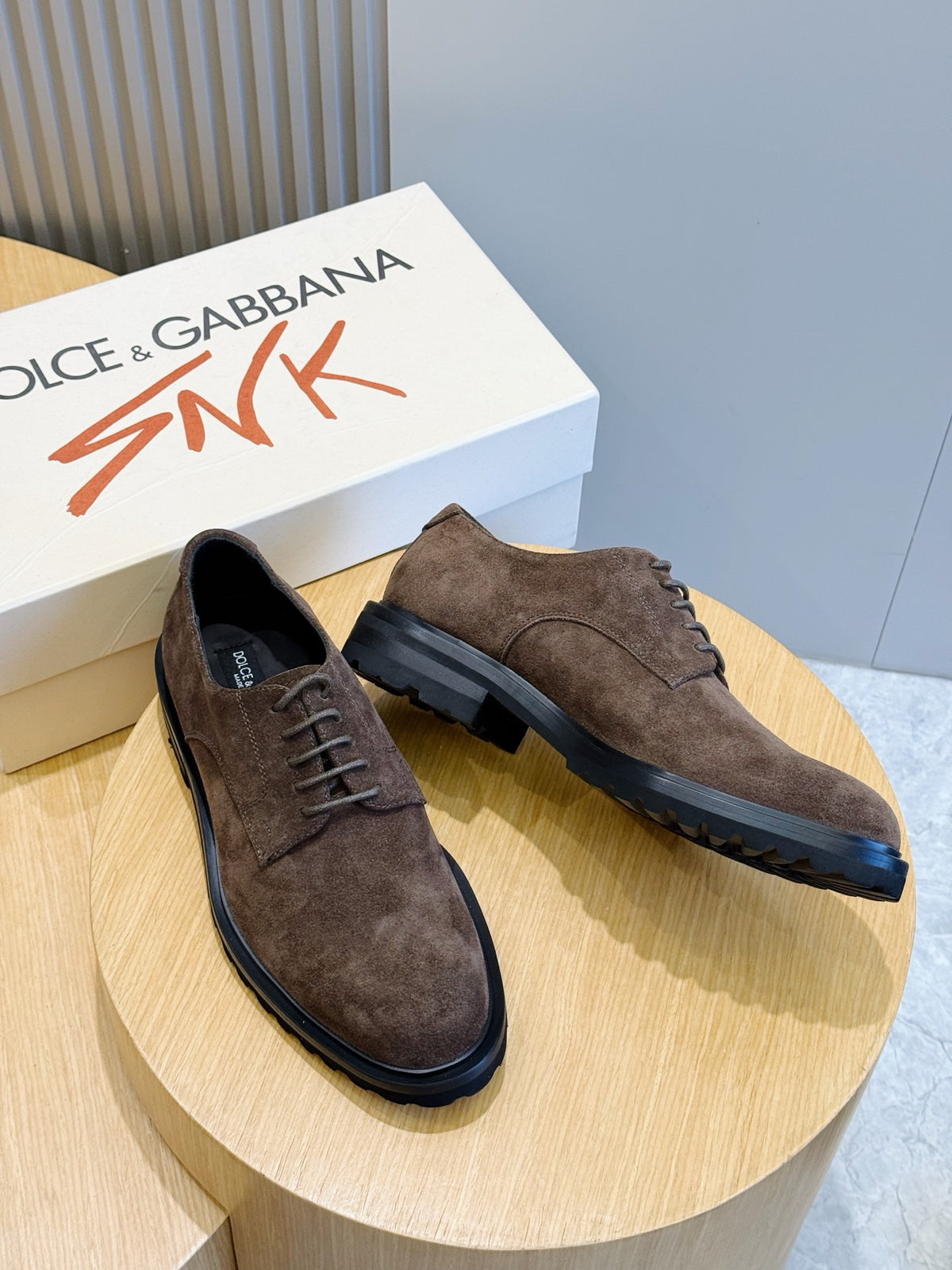 Dolce & Gabbana DG Men's Calfskin Derby Shoes