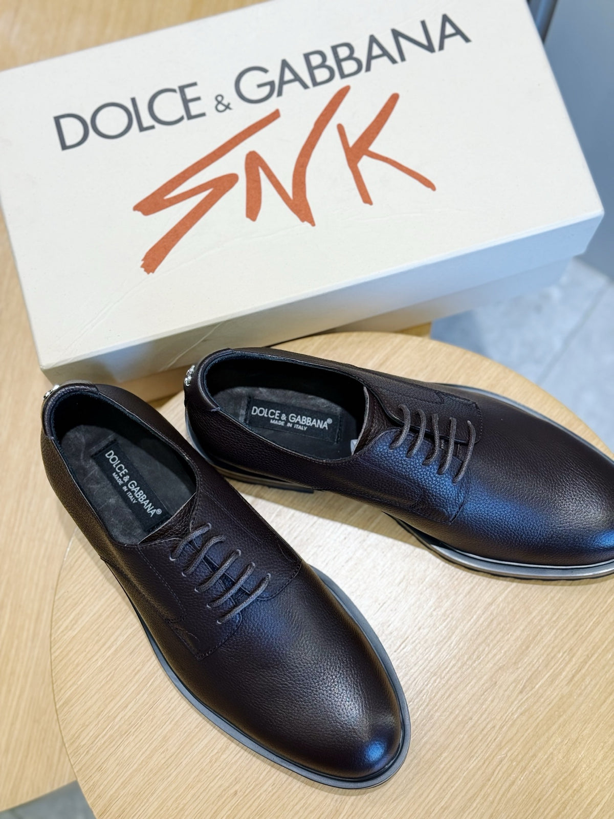 Dolce & Gabbana DG Men's Calfskin Derby Shoes