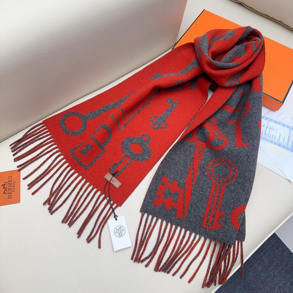 velvet key Scarf for women - alternate angle view 9