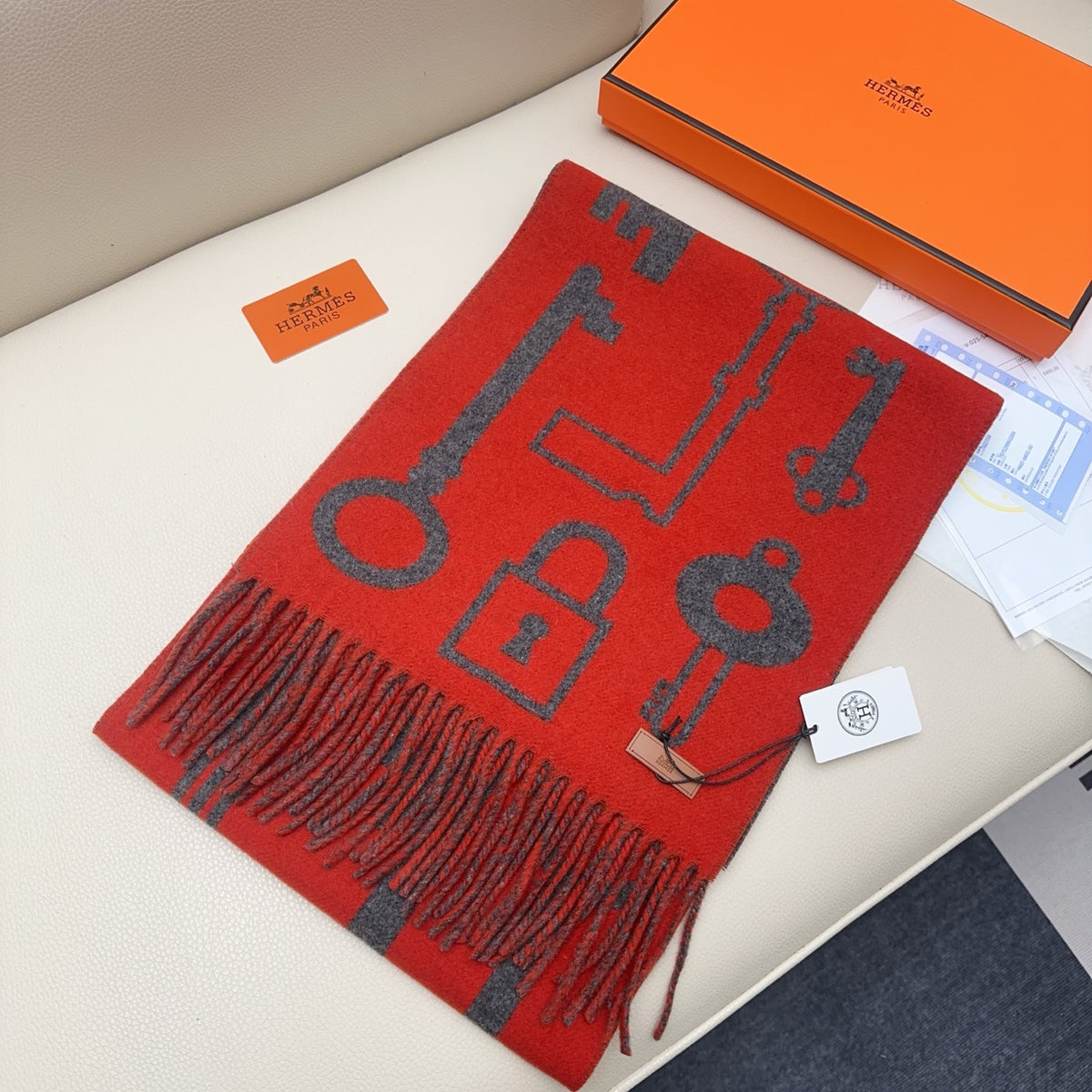 velvet key Scarf for women - alternate angle view 3