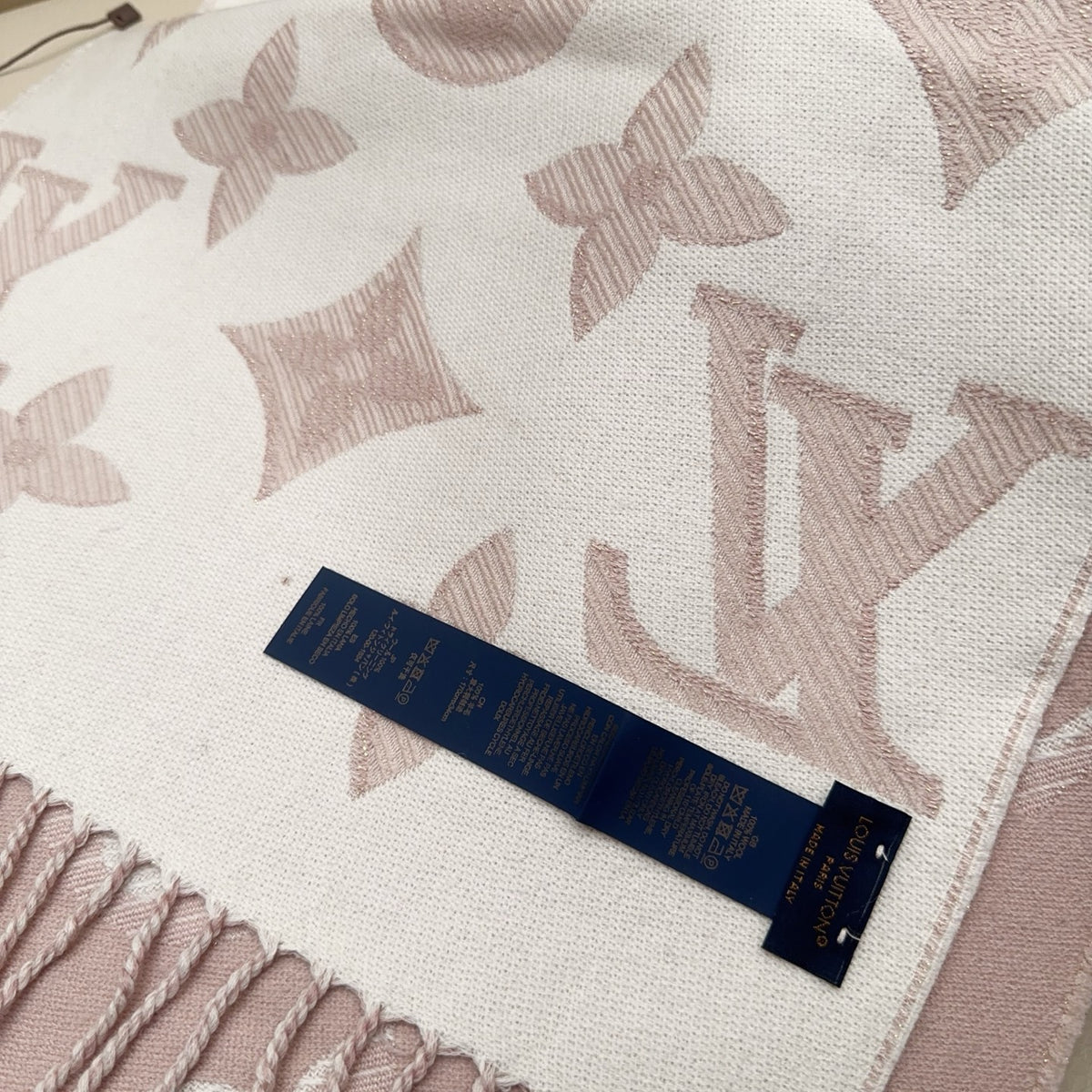 beige wool stylish Scarf for women - alternate angle view 7