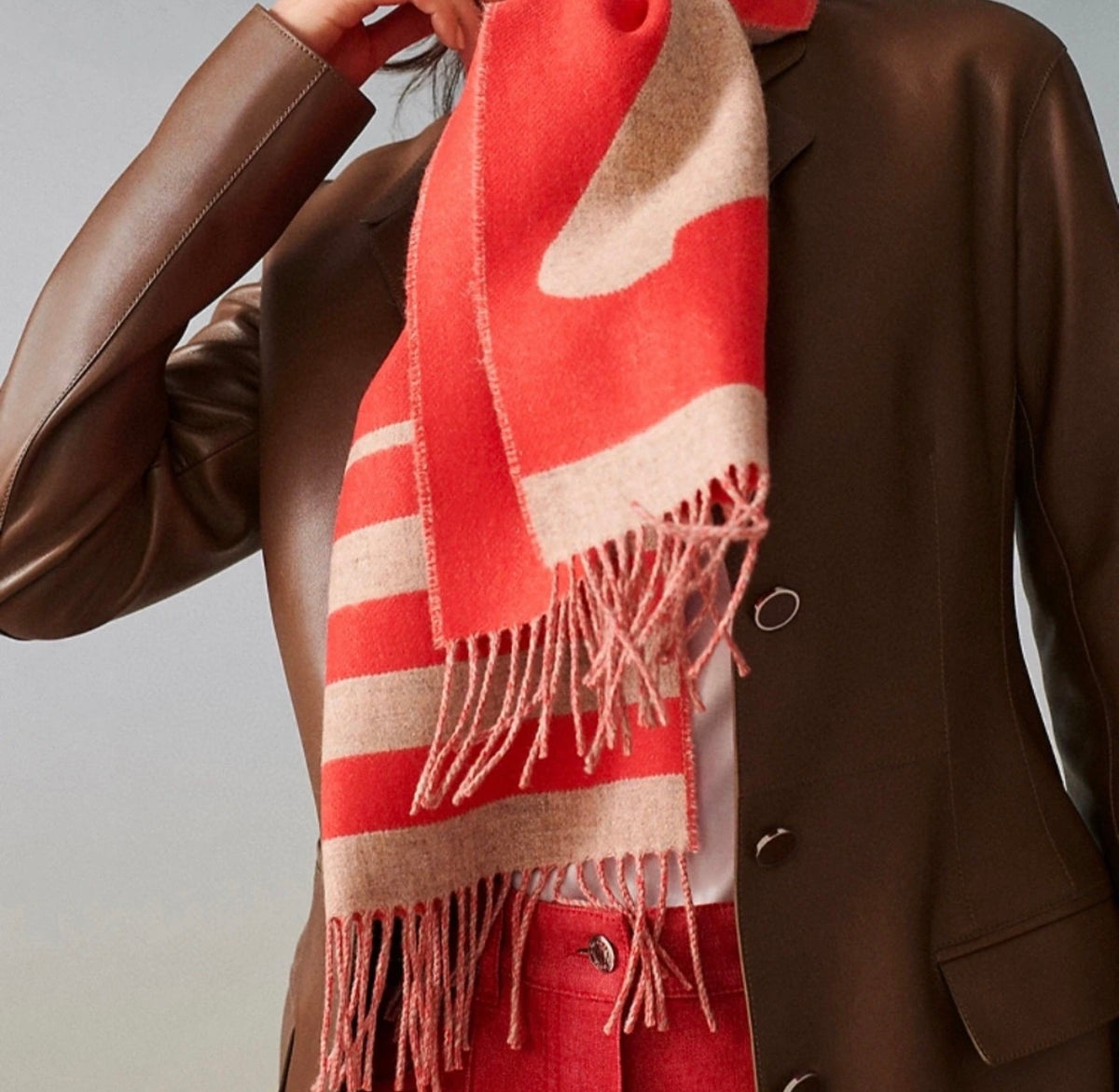 gray velvet minimalist Shawl for men - product detail view