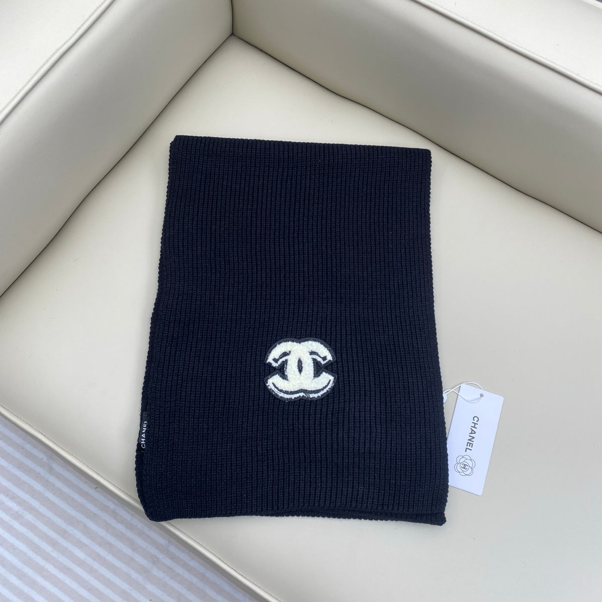 velvet double c Scarf for women - alternate angle view 4