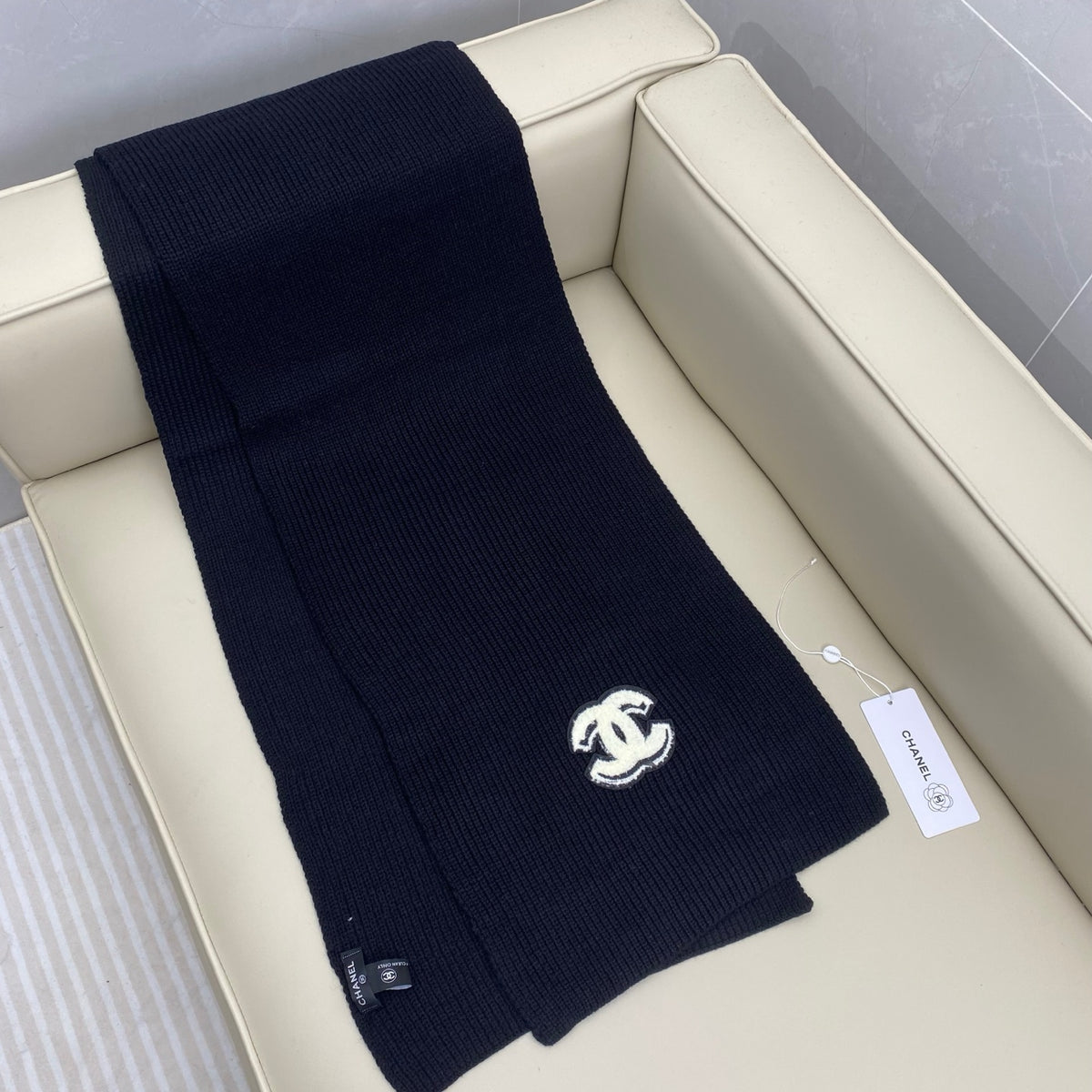 velvet double c Scarf for women - alternate angle view 7