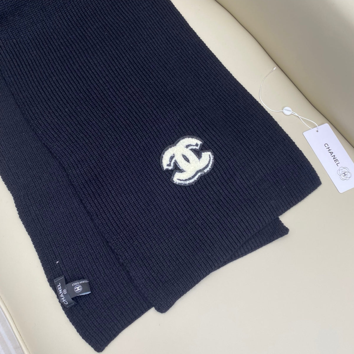 velvet double c Scarf for women - alternate angle view 8