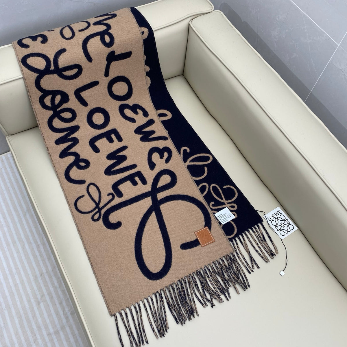 pink genuine leather letter Scarf for women - alternate angle view 7
