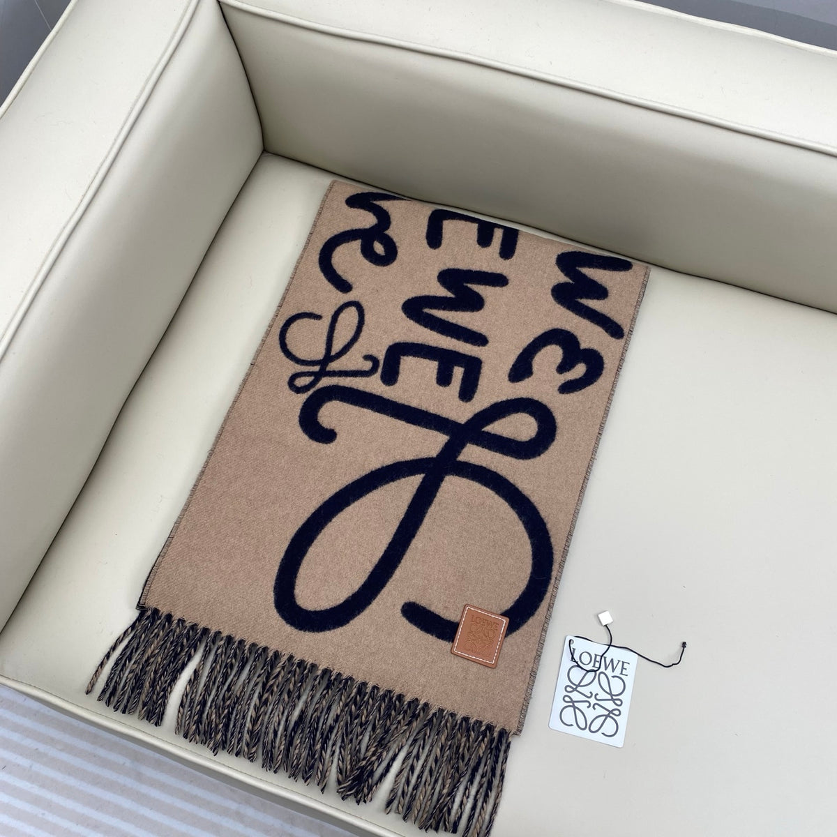 pink genuine leather letter Scarf for women - alternate angle view 2