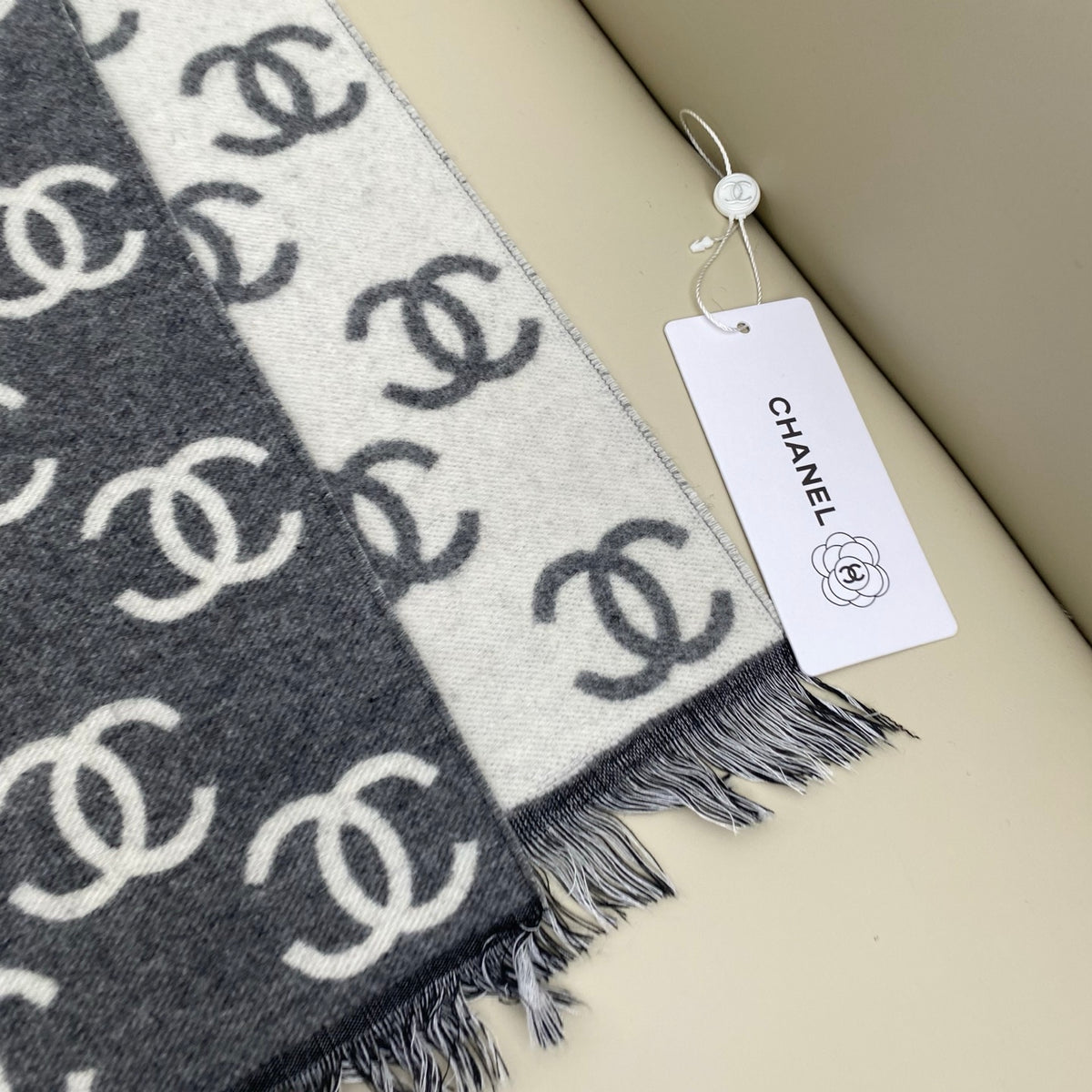 velvet double c Scarf for women - alternate angle view 8