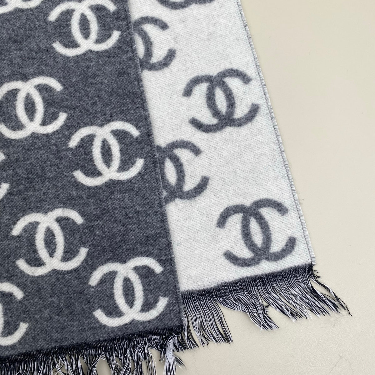velvet double c Scarf for women - alternate angle view 9