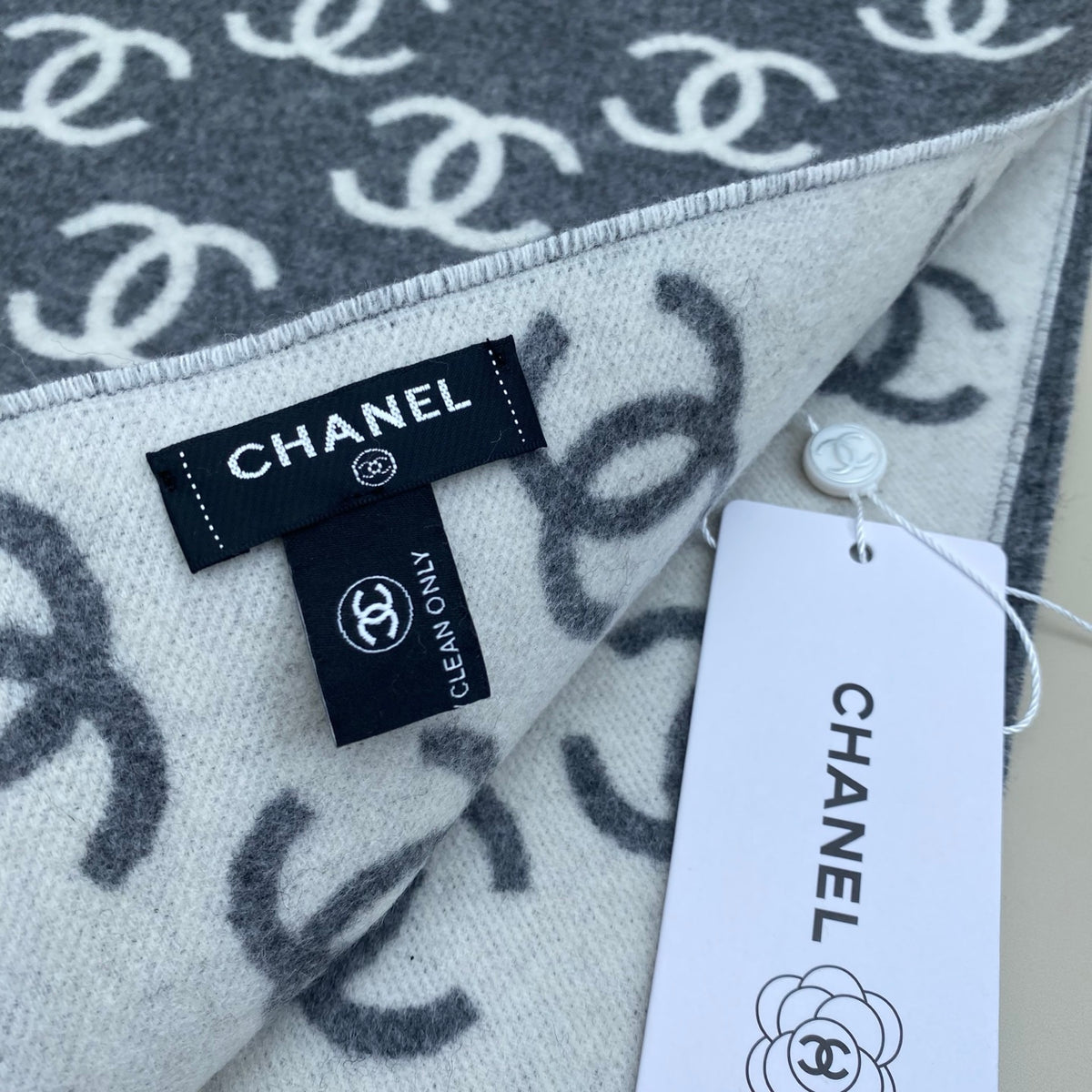 velvet double c Scarf for women - alternate angle view 4