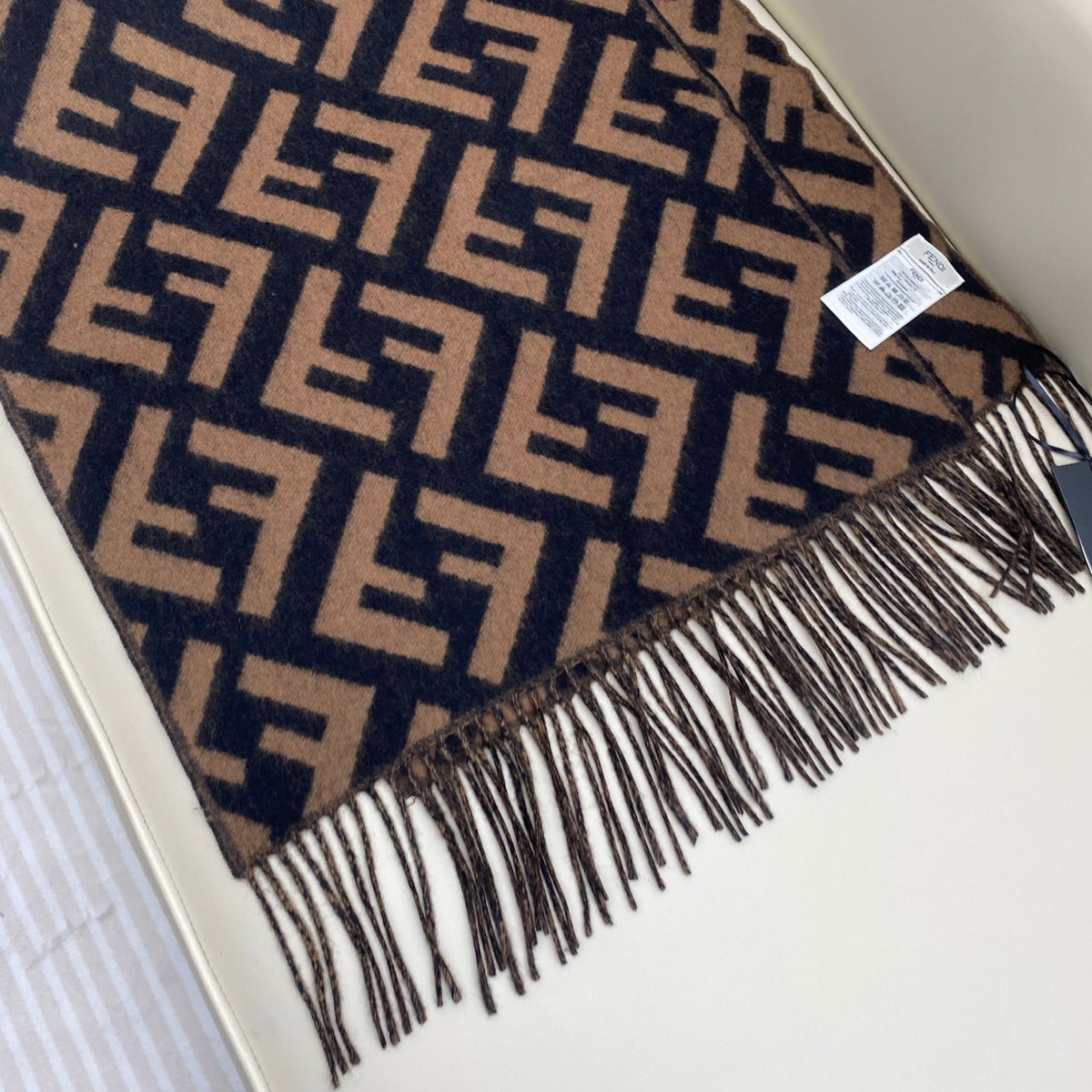 brown velvet floral Scarf for women - alternate angle view 7