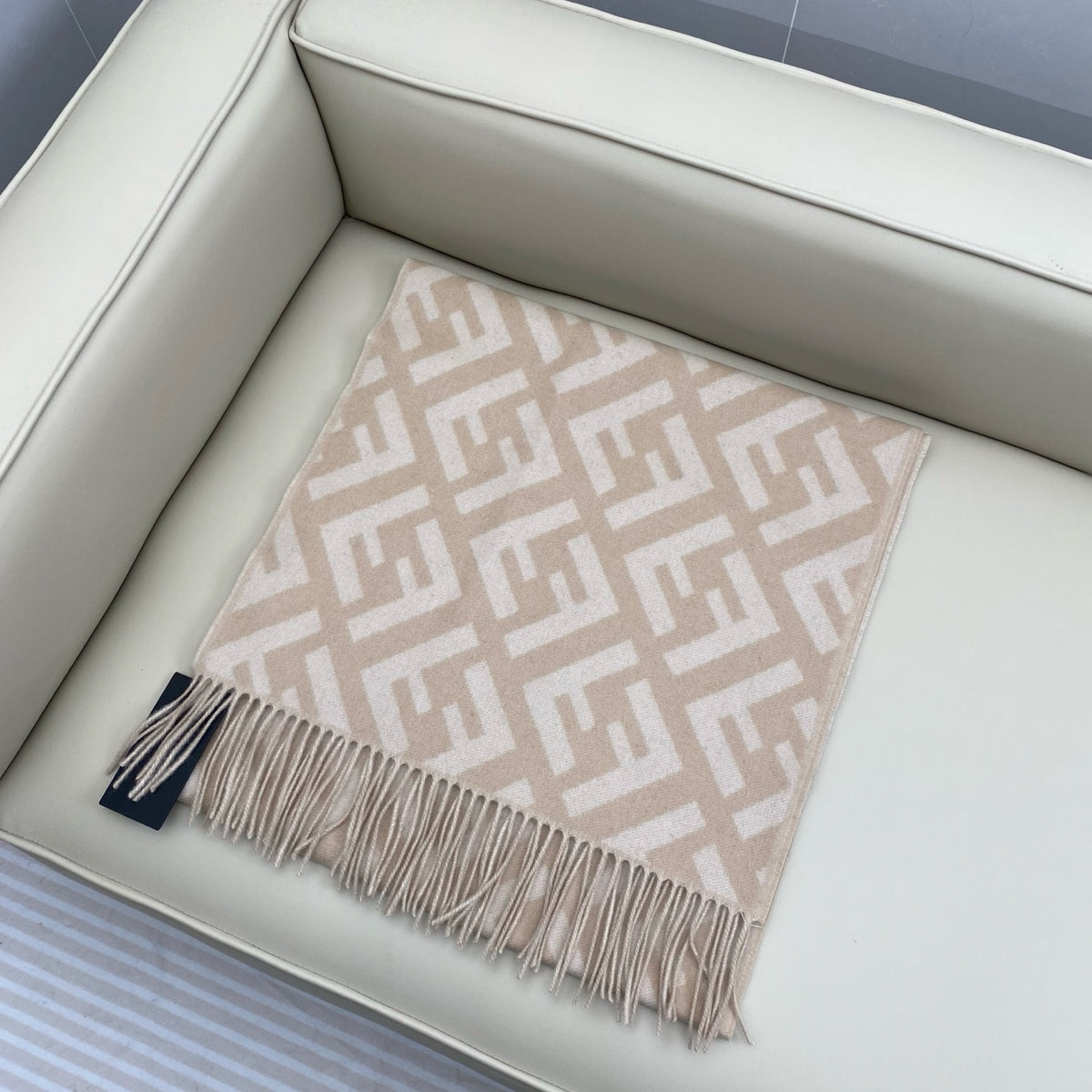 brown velvet floral Scarf for women - alternate angle view 3