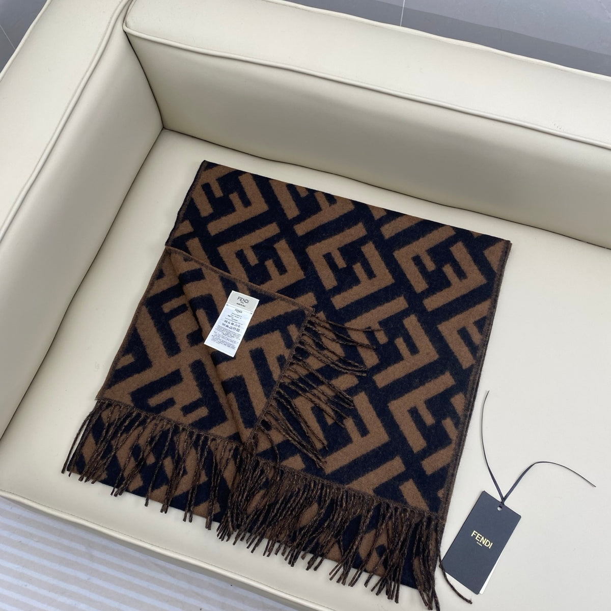 brown velvet floral Scarf for women - alternate angle view 4