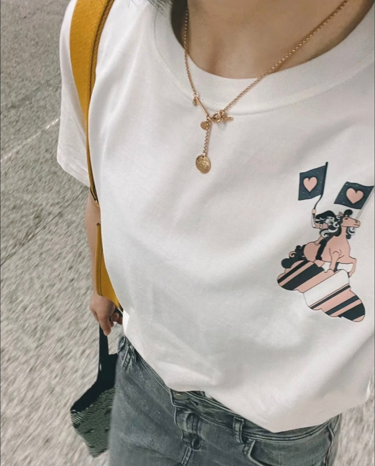 rose gold brass rose Necklace for women - alternate angle view 12