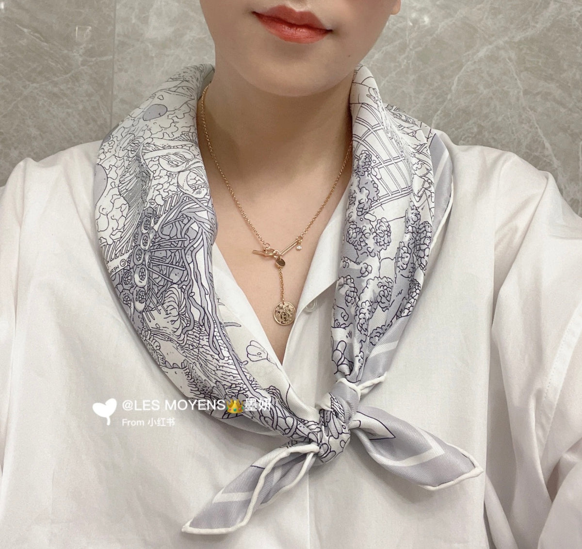 rose gold brass rose Necklace for women - alternate angle view 10