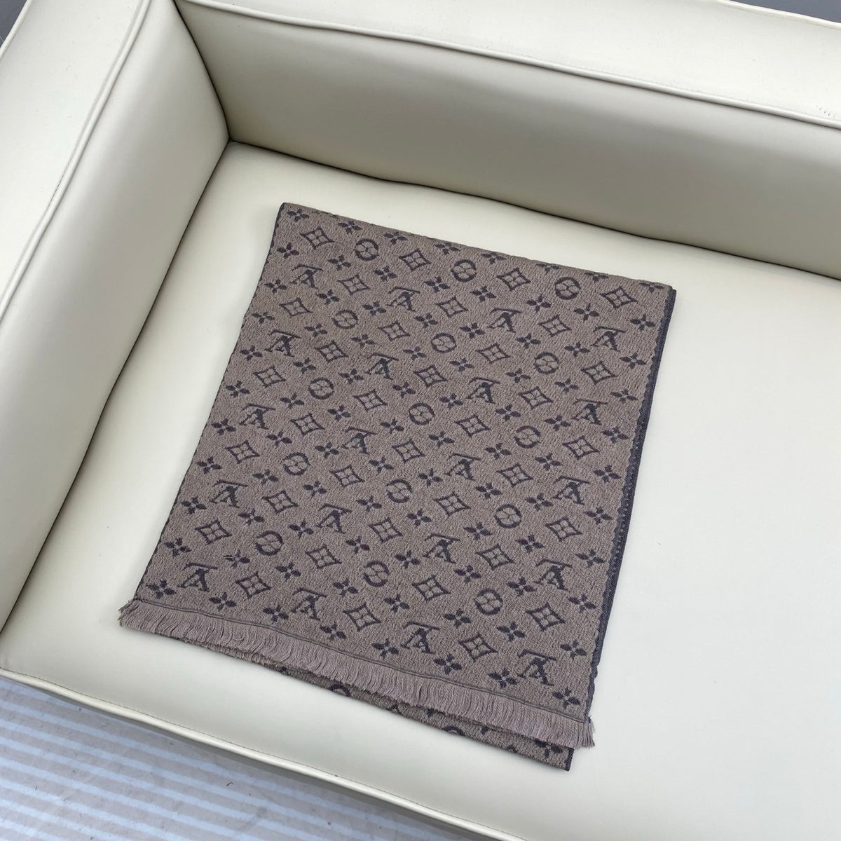 wool floral Scarf for men - alternate angle view 2