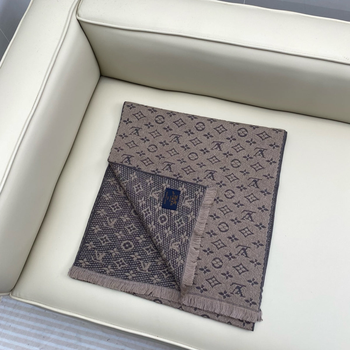 wool floral Scarf for men - alternate angle view 3
