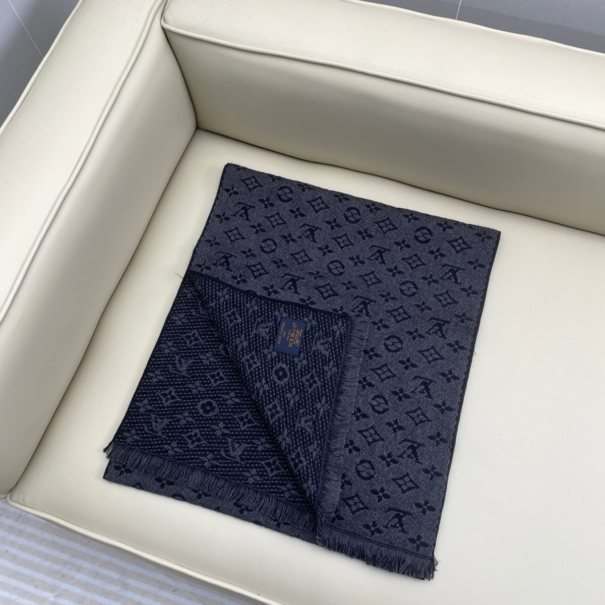 wool floral Scarf for men - alternate angle view 3