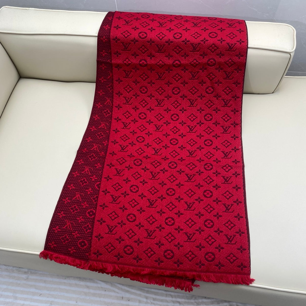 wool floral Scarf for men - alternate angle view 7