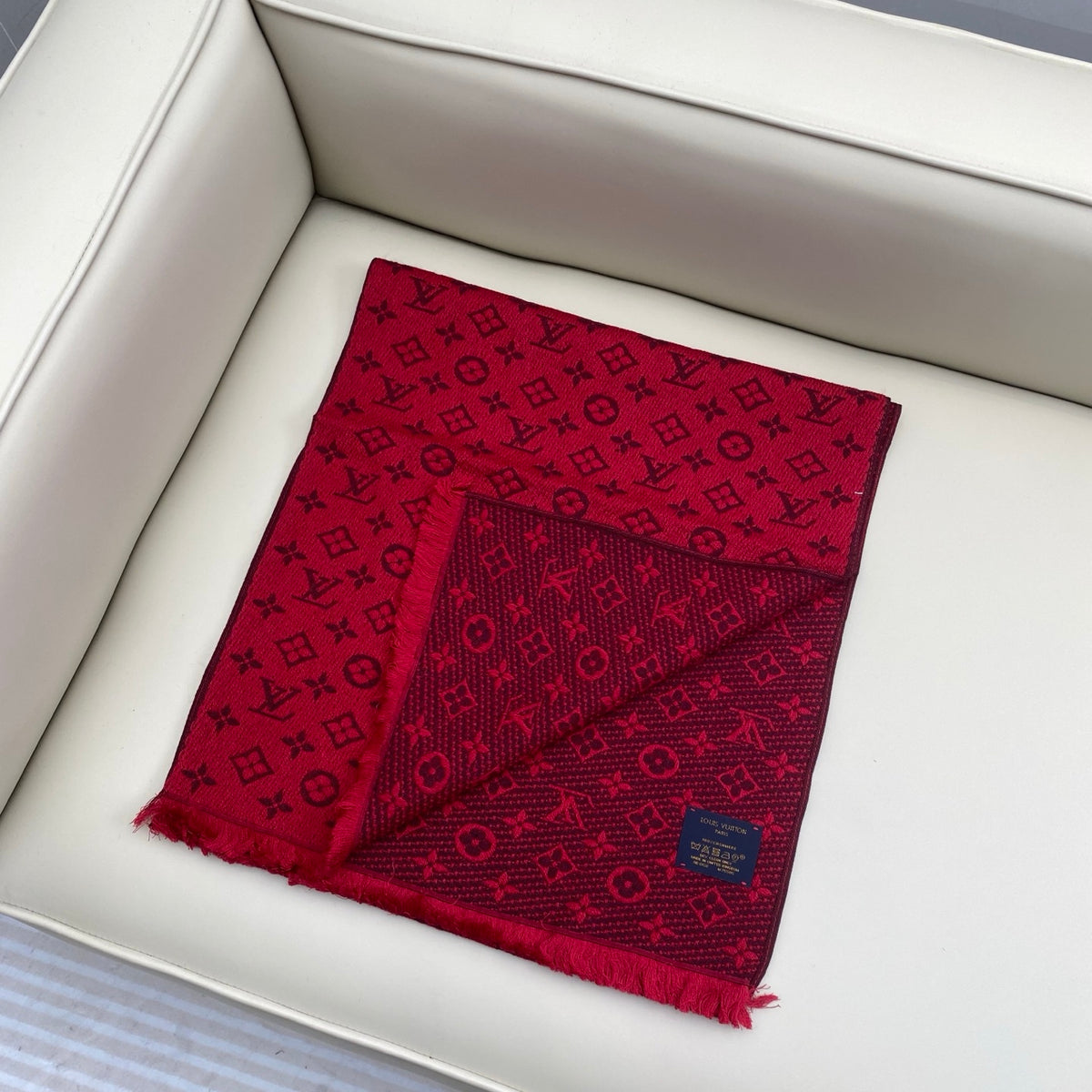 wool floral Scarf for men - alternate angle view 3