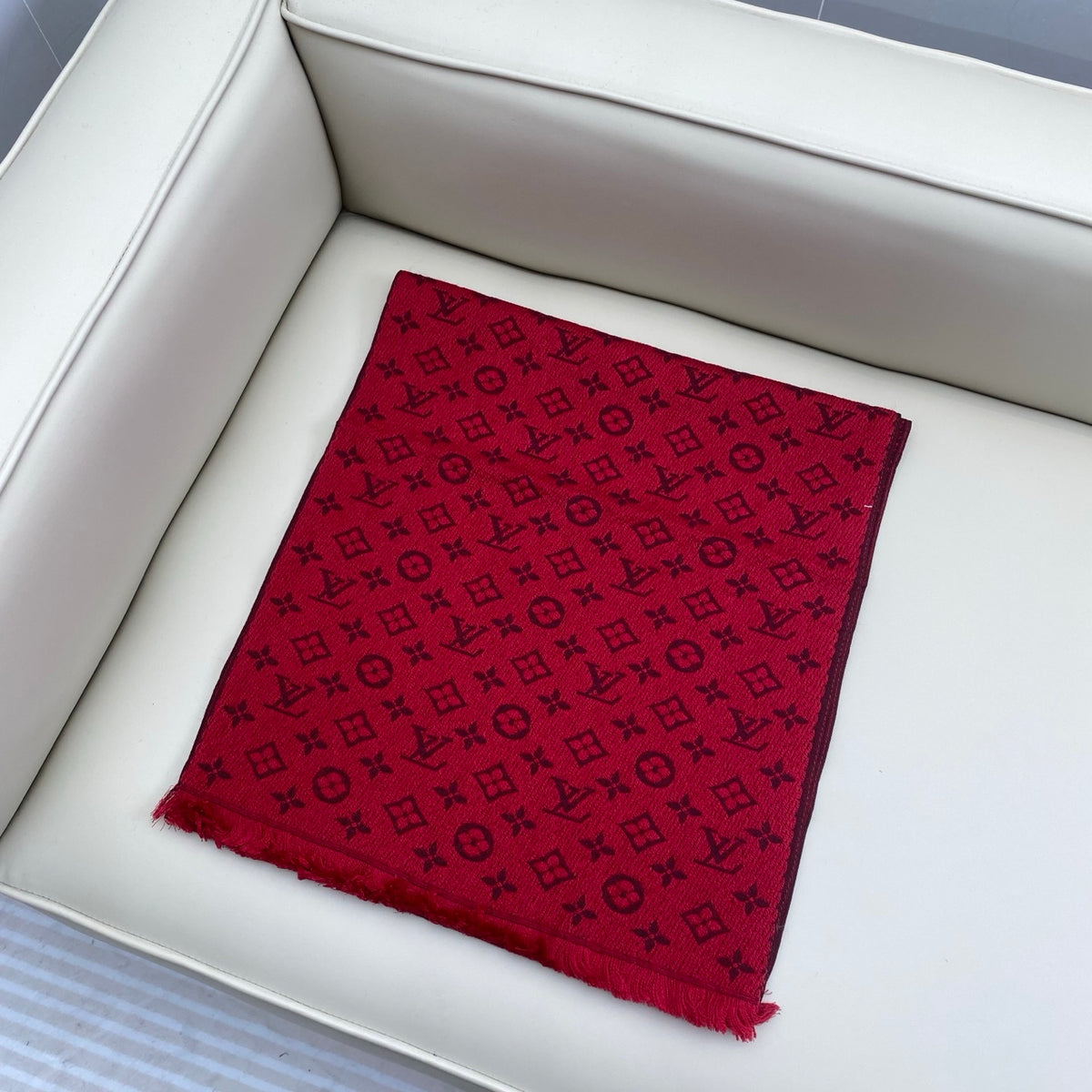 wool floral Scarf for men - alternate angle view 2