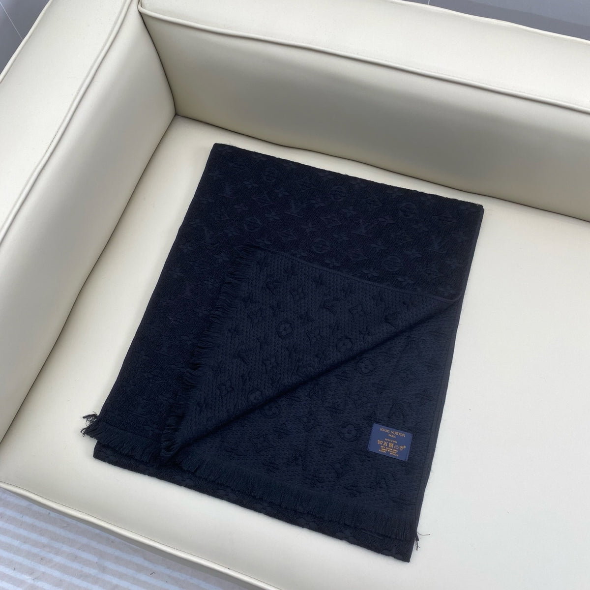 wool floral Scarf for men - alternate angle view 3