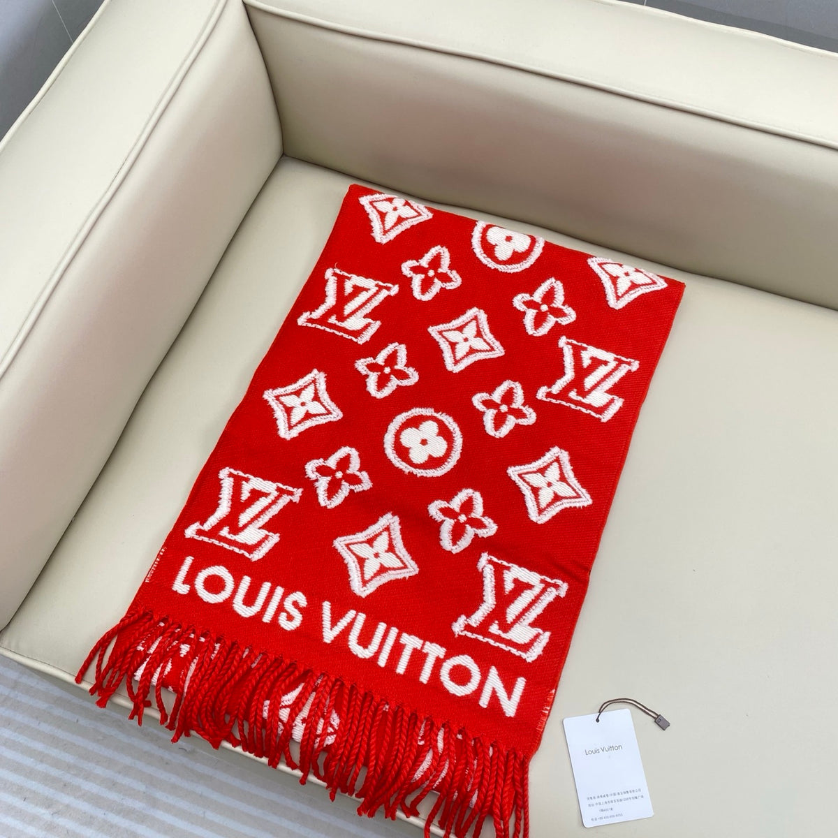 wool embossed Scarf for men - alternate angle view 2