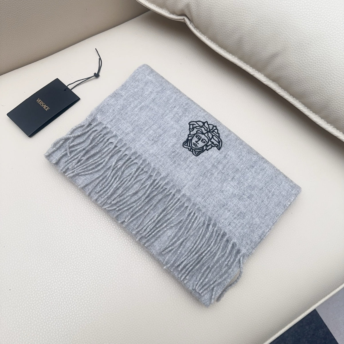 wool tassel Scarf for women - product detail view