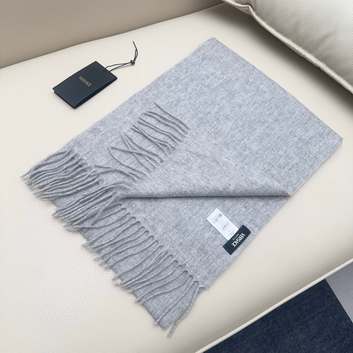 wool tassel Scarf for women - alternate angle view 3