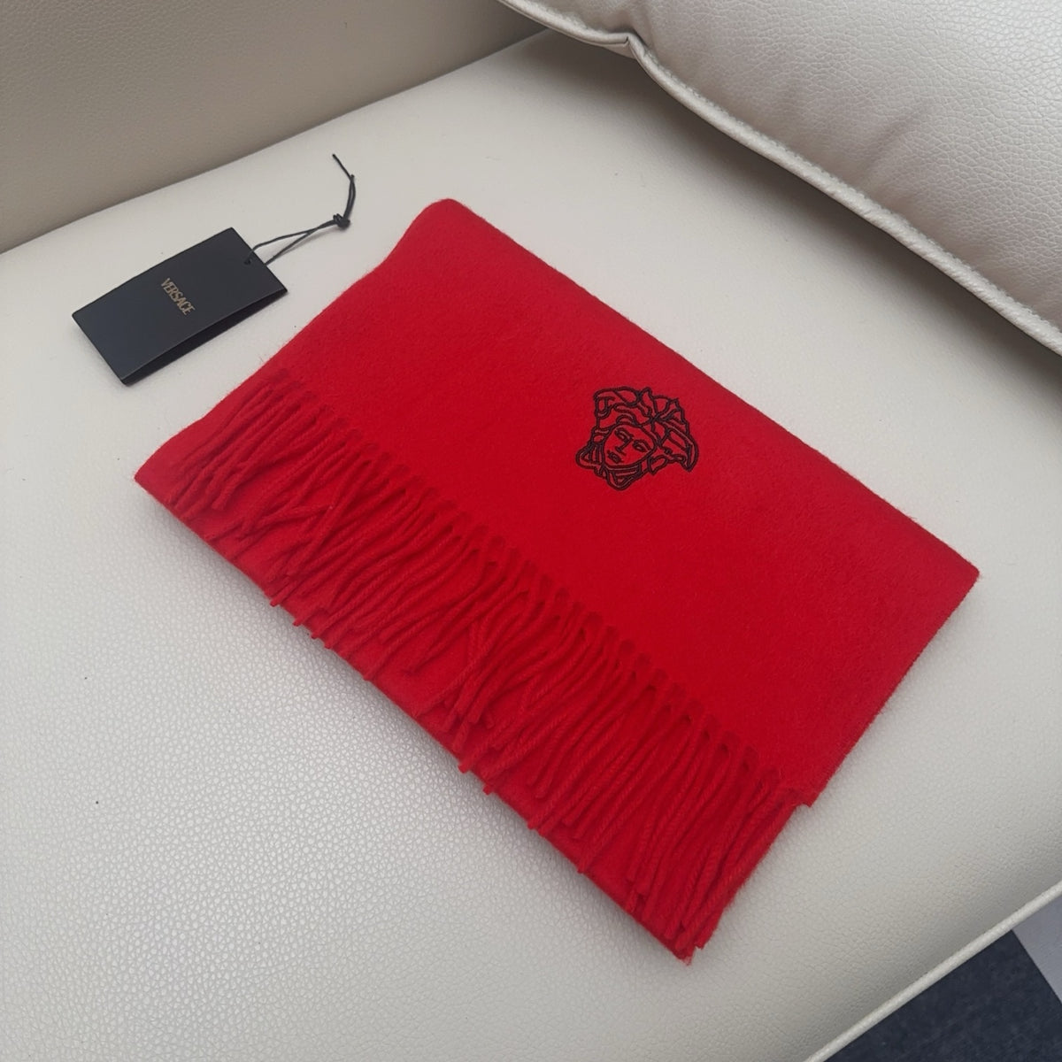 wool tassel Scarf for women - product detail view