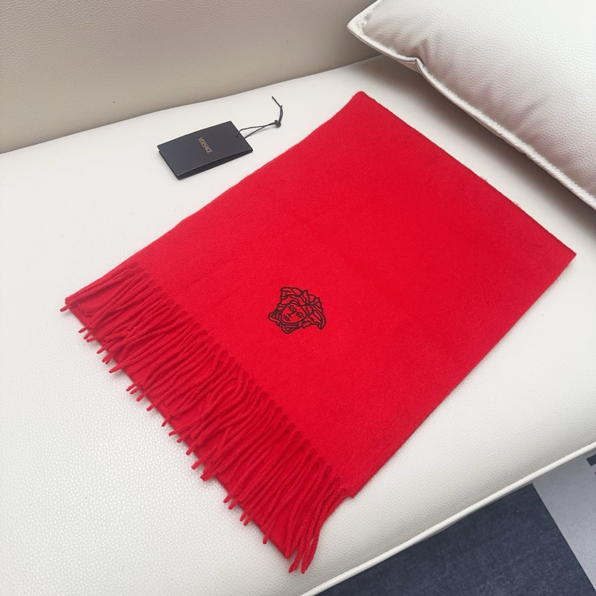 wool tassel Scarf for women - alternate angle view 2