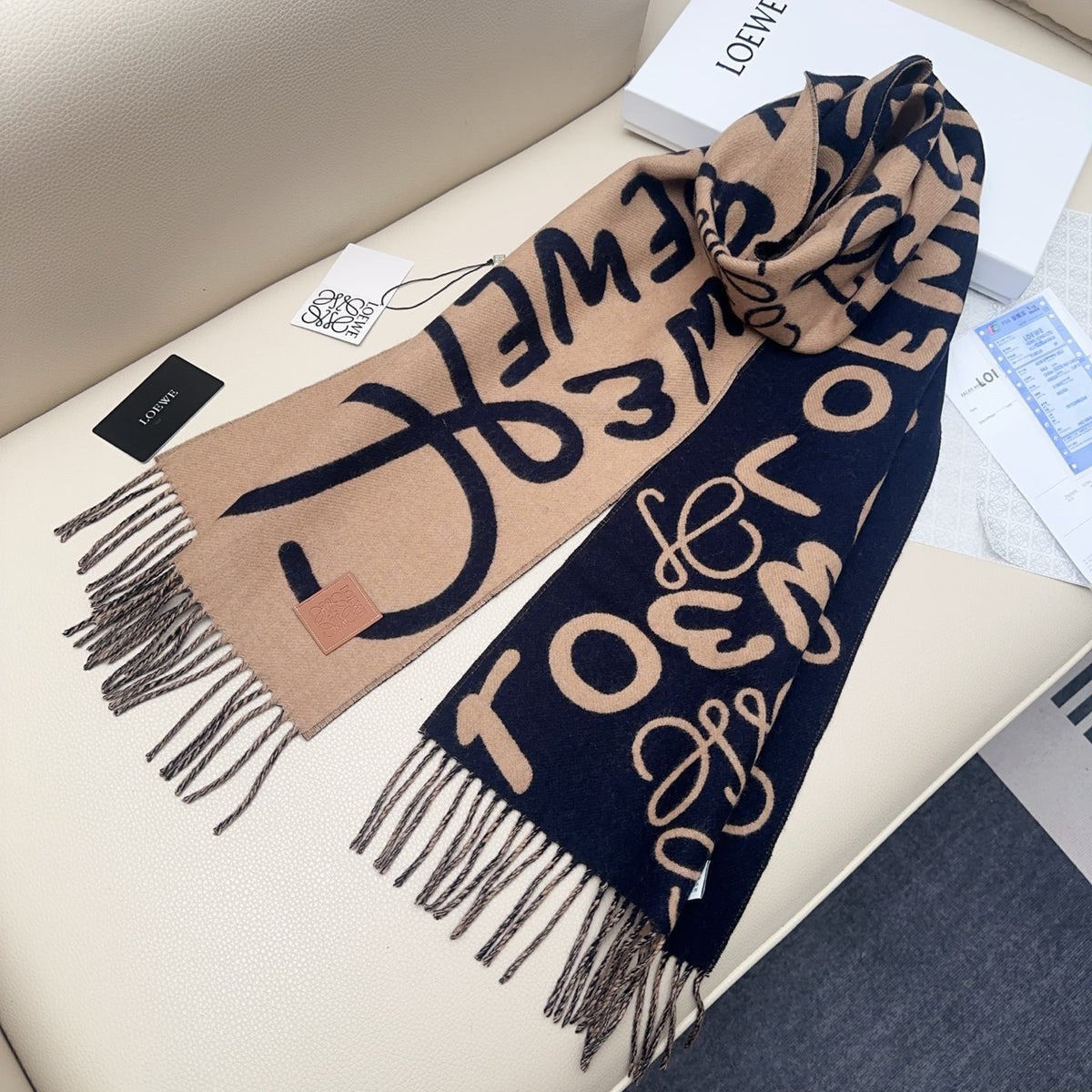 leather elegant Scarf for men - alternate angle view 8