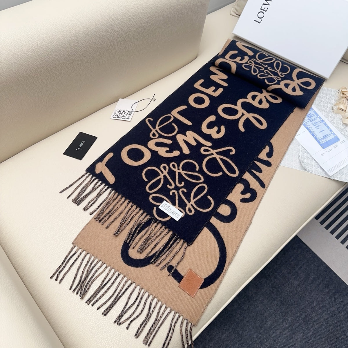 leather elegant Scarf for men - alternate angle view 6