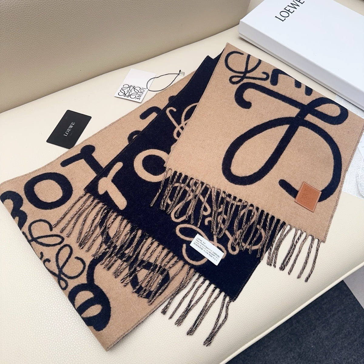 leather elegant Scarf for men - alternate angle view 4