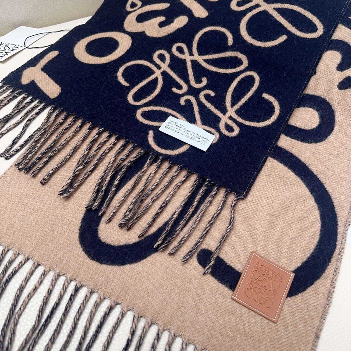 leather elegant Scarf for men - alternate angle view 7