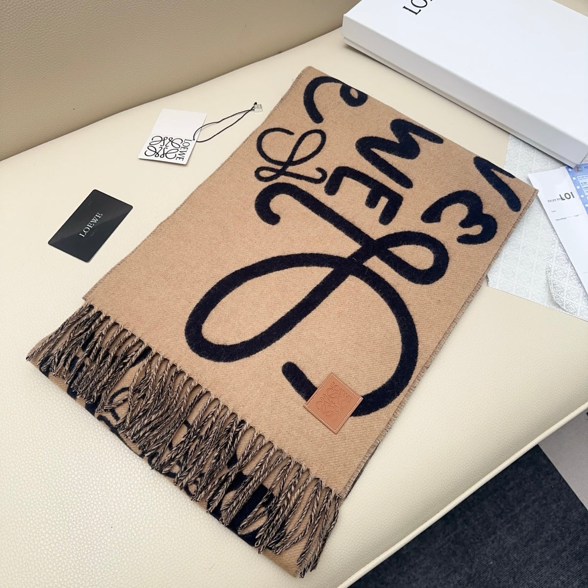leather elegant Scarf for men - alternate angle view 2
