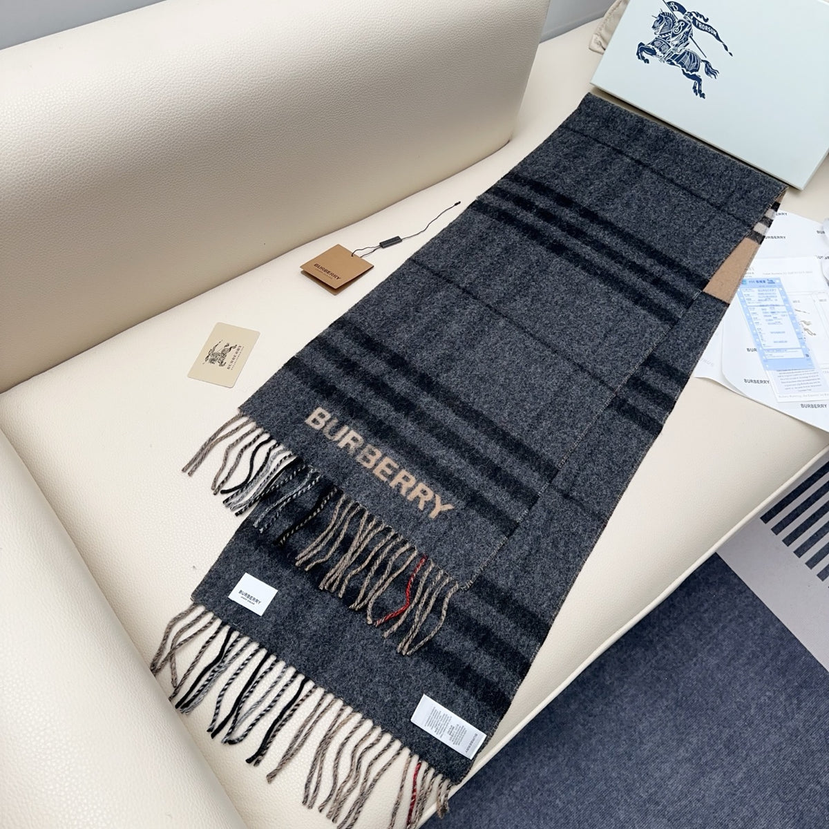 camel velvet versatile Scarf for men - alternate angle view 5