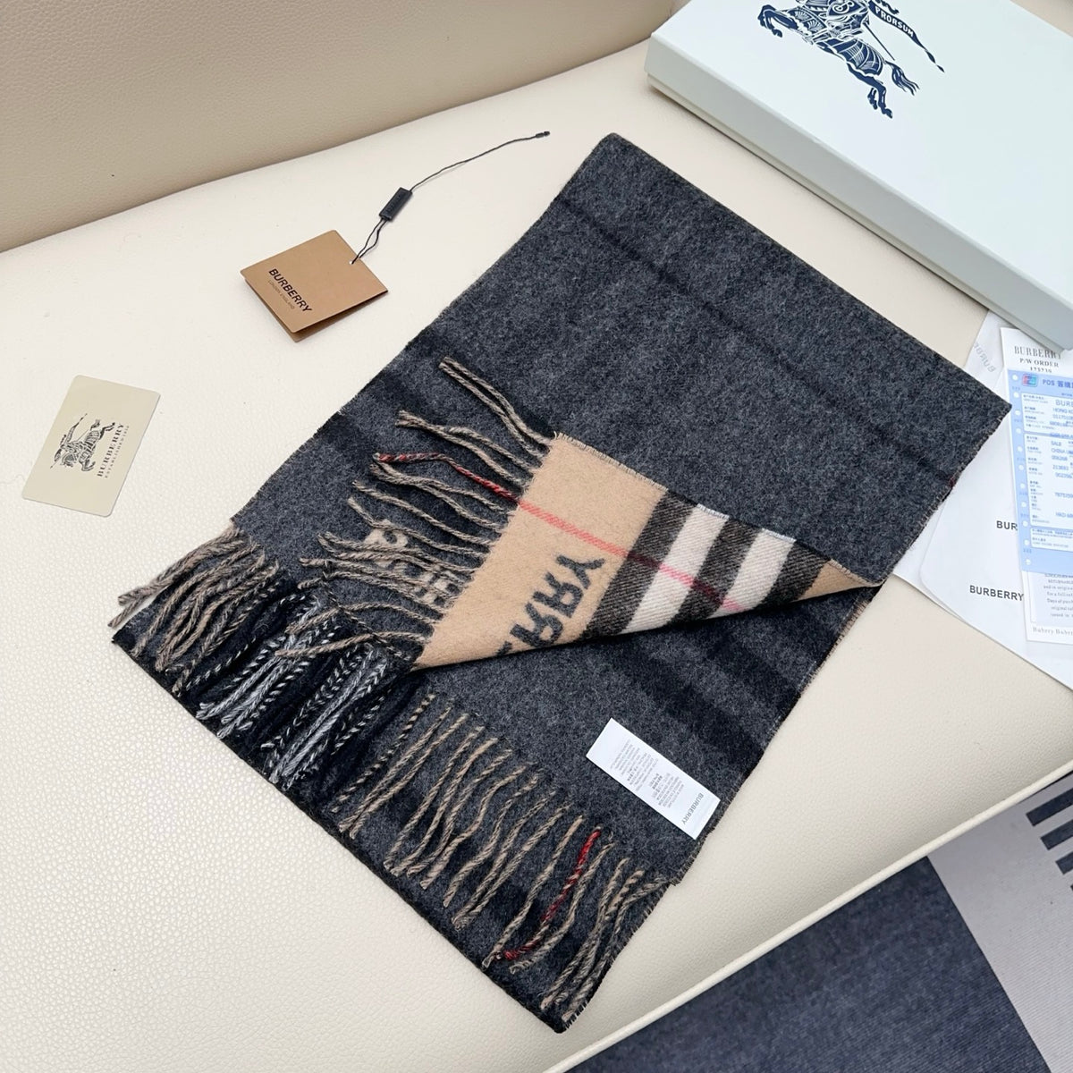 camel velvet versatile Scarf for men - alternate angle view 3