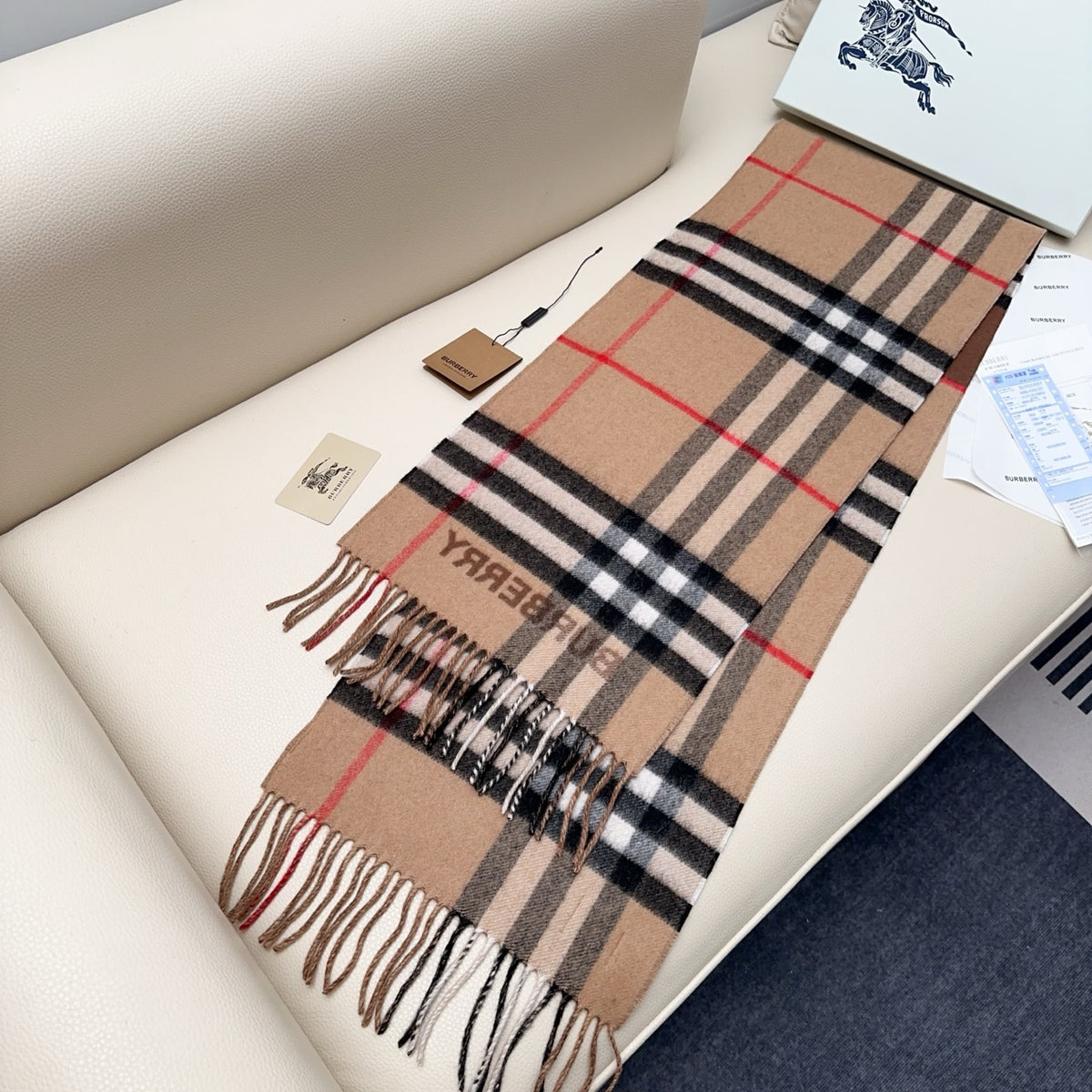 camel velvet versatile Scarf for men - alternate angle view 6