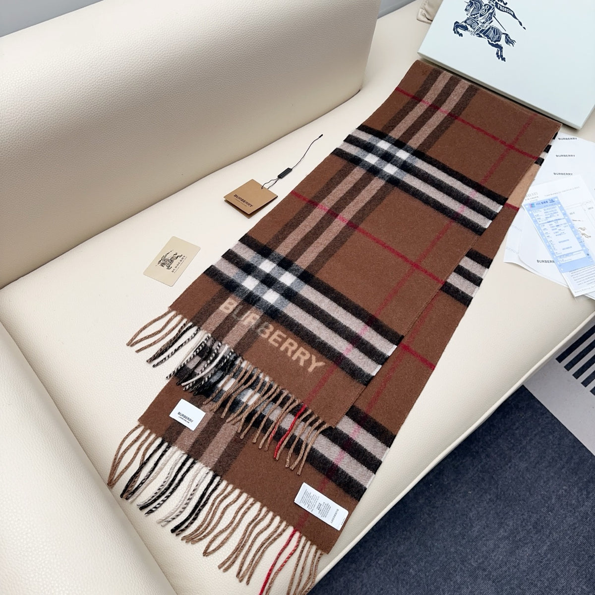 camel velvet versatile Scarf for men - alternate angle view 5