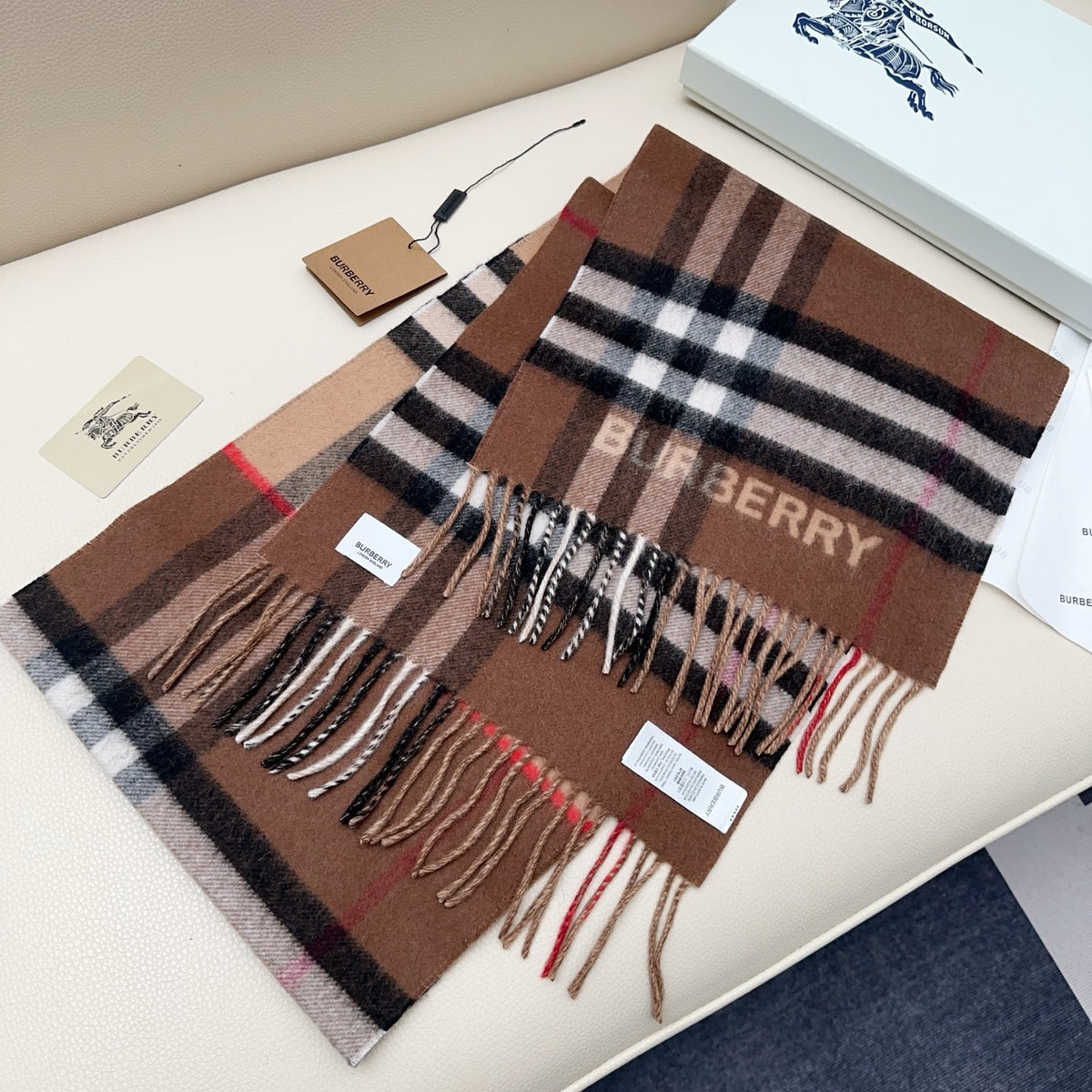 camel velvet versatile Scarf for men - alternate angle view 4