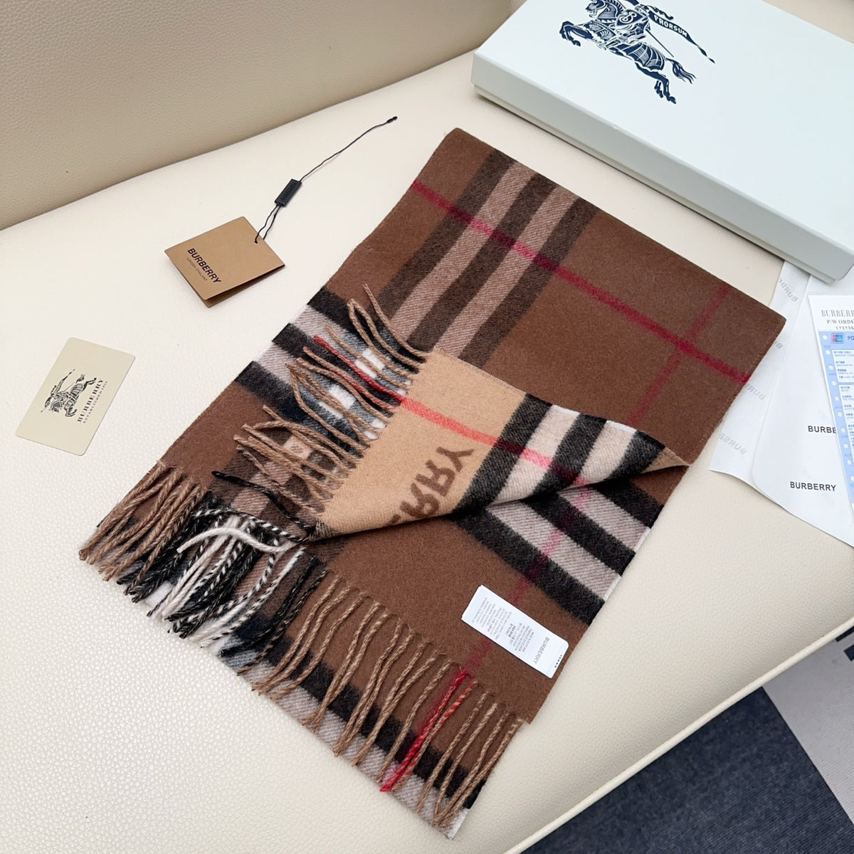 camel velvet versatile Scarf for men - alternate angle view 3