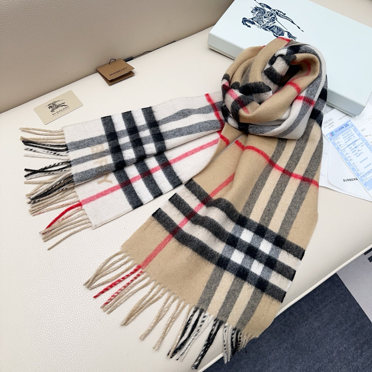 camel velvet versatile Scarf for men - alternate angle view 8
